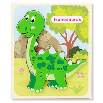 Puzzle din lemn 3d dinozaur isanosaurus cu 6 piese, 18x 15 cm, wd 9513-f