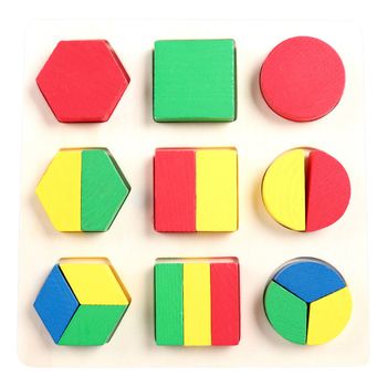Puzzle incastru din lemn cu forme geometrice, wd 5502