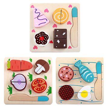 Set 3 puzzle 3d din lemn, feliere fructe, legume, alimente, kabi, wd 9533a