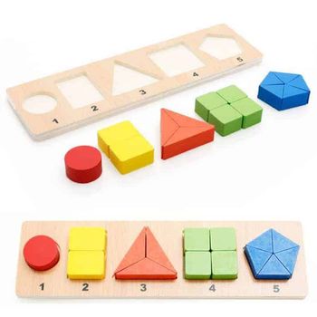 Puzzle montessori, partile unui intreg cu 5 reprezentari, wd 9517-a