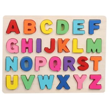 Puzzle din lemn, 3d cu litere mari-invata alfabetul, 30 x 22,5cm, wd 9520