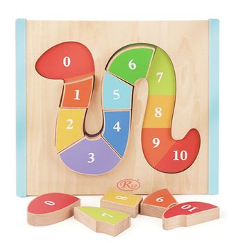 Puzzle 3d montessori din lemn cu 10 piese, wd 2065