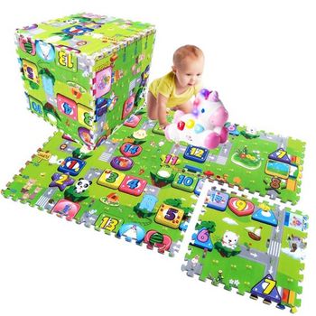 Covor de joaca puzzle pentru copii din spuma eva, 60 x 60 cm o piesa, 4 piese - ep 1008a