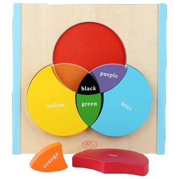 Puzzle 3d montessori, iq potrivire cercuri din lemn, 8 piese, wd 2064