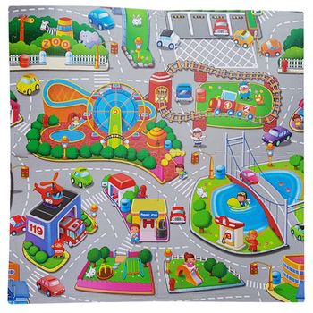 Covor de joaca puzzle pentru copii din spuma eva, 60 x 60 cm o piesa, 4 piesei - ep 1008d