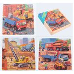 Puzzle 3 in 1 din lemn in cutie cu tematica &ndash; Vehicule constructii, WD 9002E fotografia produsului