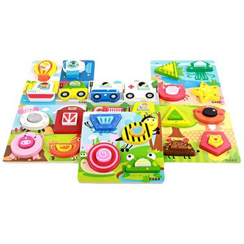 Set 4 puzzle din lemn in 2 straturi, wd 9532