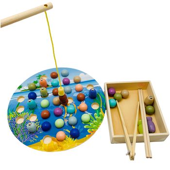 Joc educativ Montessori de pescuit magnetic cu bile, WD 2512