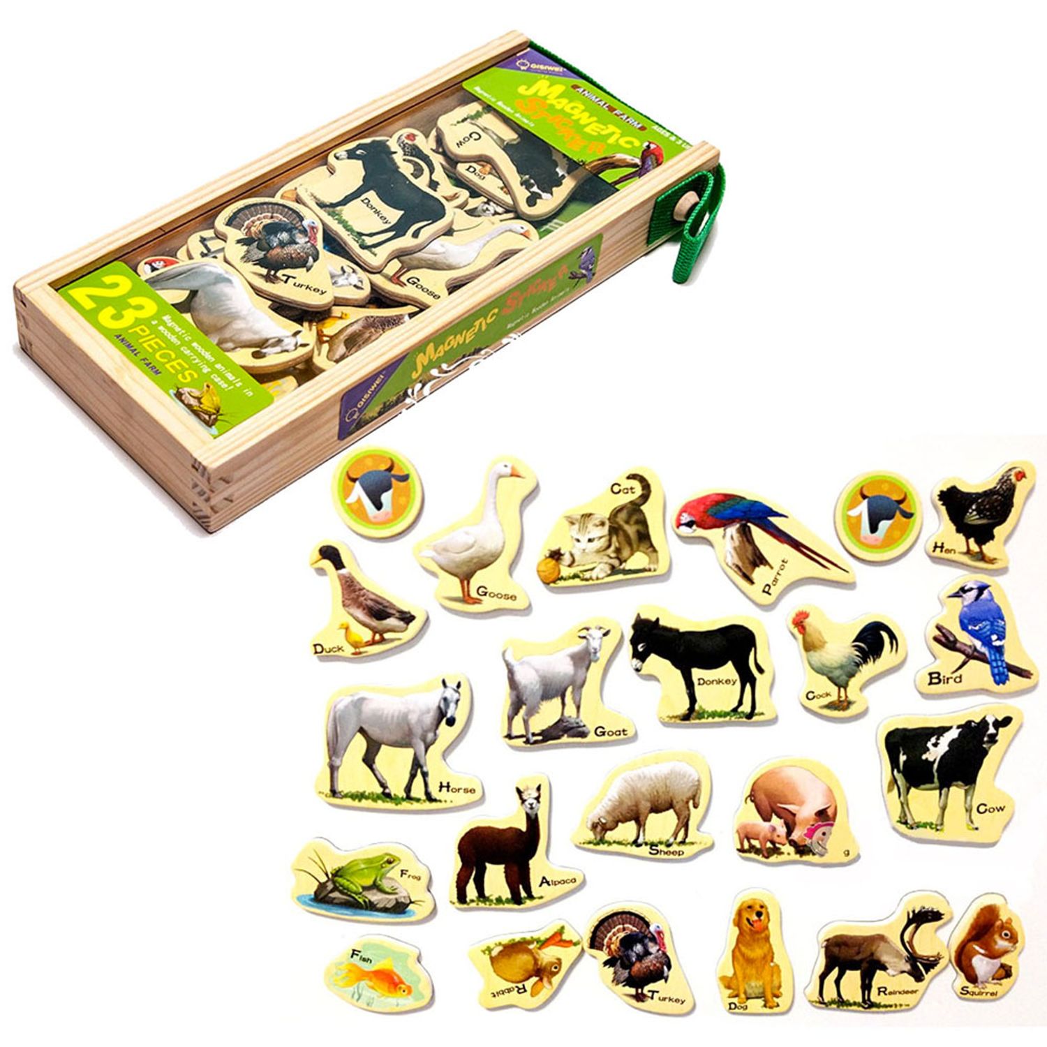Set 23 de piese din lemn ilustrate cu animale, WD 9004-A fotografia produsului