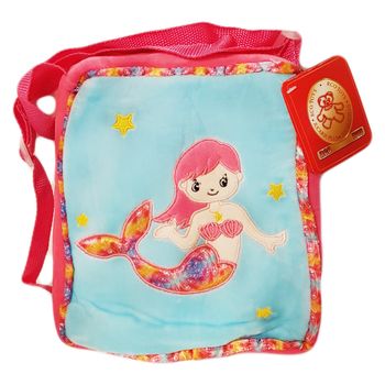 Jucarie din plus tip borsetuta cu sirena roz, 60 cm wj6137a
