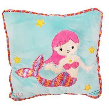 Jucarie din plus tip pernuta cu sirena, roz, 30cm wj6138b
