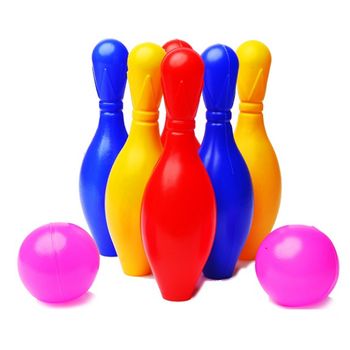Set bowling de jucarie pentru copii cu 6 popice si 2 bile, mt 5192 rco