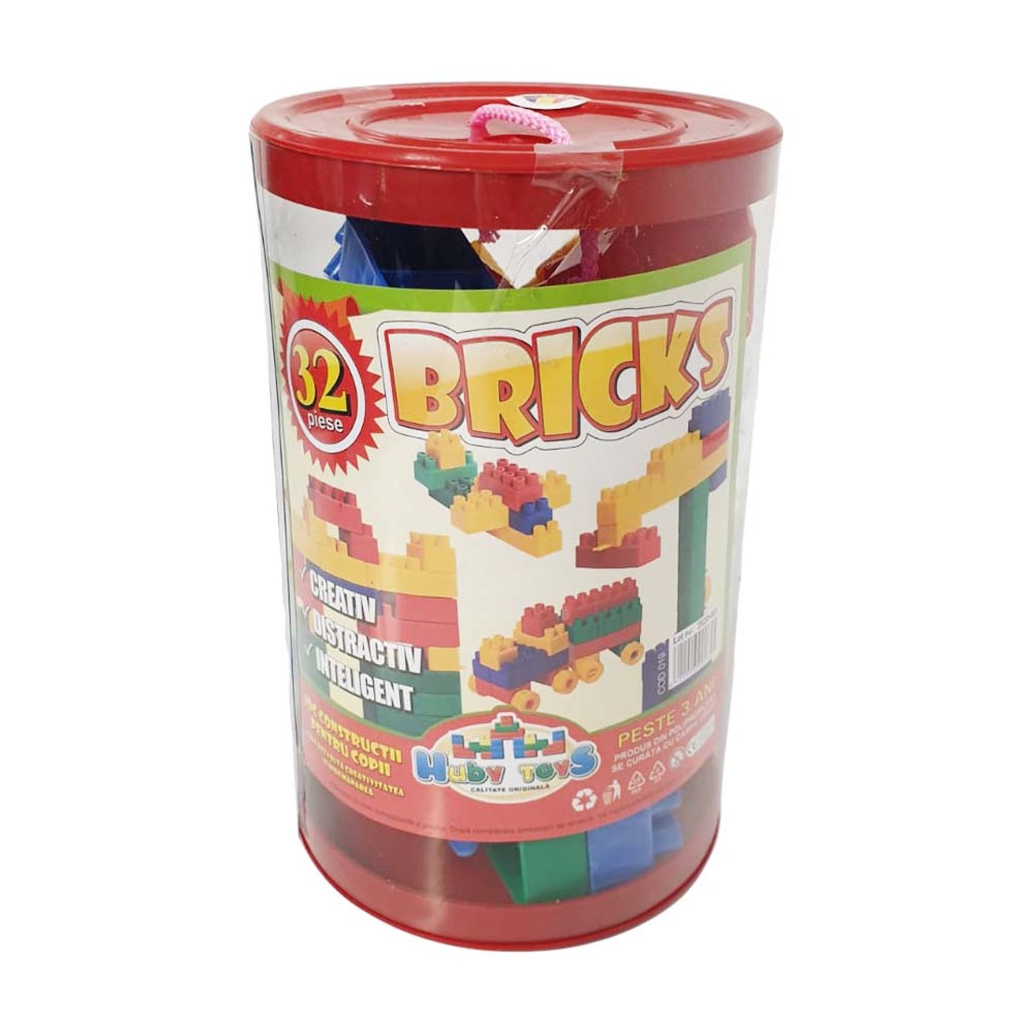 Cuburi de constructie din plastic, multicolore, 32 piese, HT 1001 fotografia produsului