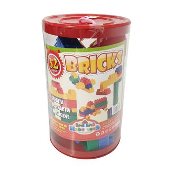 Cuburi de constructie din plastic, multicolore, 32 piese, ht 1001