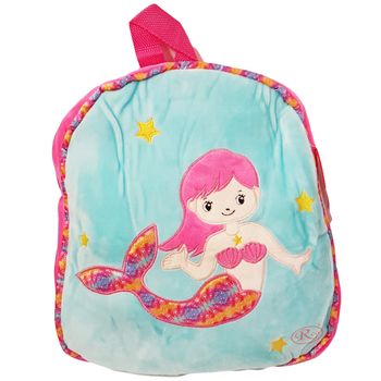 Jucarie din plus tip ghiozdanel cu sirena, roz, 33 cm wj6136b