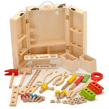 Trusa de scule din lemn montessori cu 40 de accesorii, wd 2505