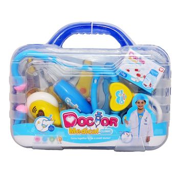 Set trusa de doctor pentru copii cu 9 accesorii, albastru, dr 1504b