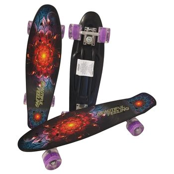 Penny board cu roti pu si lumini, abec-7, pu, aluminiu, hb3002-e