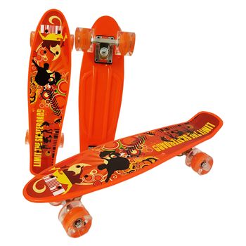 Penny board cu roti pu si lumini, graphic print, abec-7, pu, aluminiu, hb3009-f, rco®