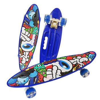 Penny board cu roti pu si lumini, graphic print, abec-7, pu, aluminiu, hb3011-a, rco®