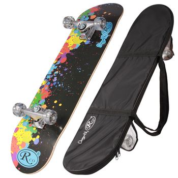 Skateboard din lemn cu husa rco, abec5, pu, 78,5 cm, aluminiu, hb2005 e