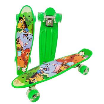 Penny board cu roti pu si lumini, graphic print, abec-7, pu, aluminiu, hb3009-g rco®