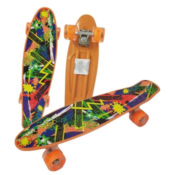 Penny board cu roti pu si lumini, abec-7, pu, aluminiu, hb3002-b