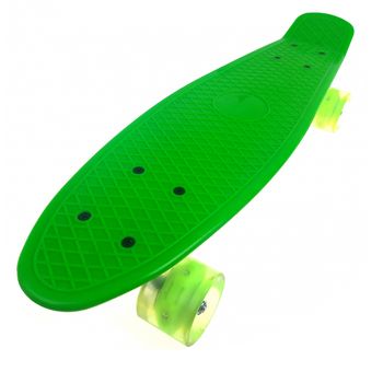Penny board cu roti pu si lumini abec-7, pu, aluminiu, hb3007-c