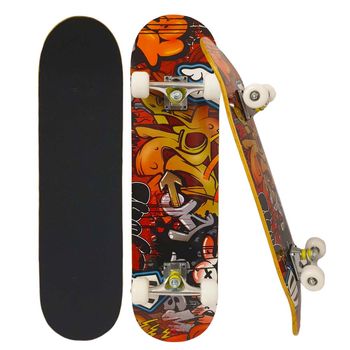 Skateboard sts, abec 7, aluminiu, 79x20 cm, graffiti, hb4004-a