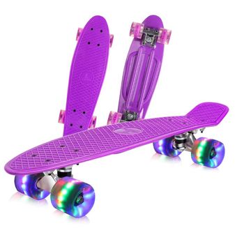 Penny board cu roti pu si lumini abec-7, pu, aluminiu, hb3007-e