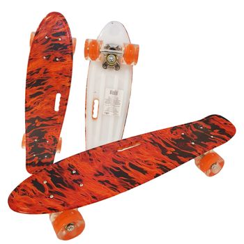 Penny board cu roti pu si lumini abec-7, pu, aluminiu, hb3003-e