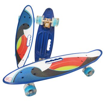 Penny board cu roti pu si lumini abec-7, pu, aluminiu, hb3008-c