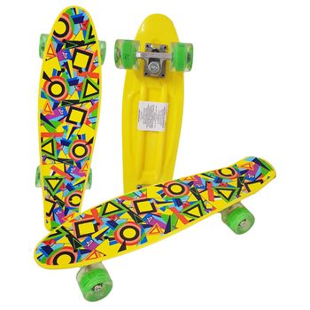 Penny board cu roti pu si lumini, abec-7, pu, aluminiu, hb3002-g