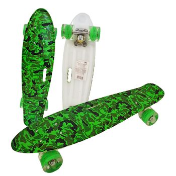 Penny board cu roti pu si lumini abec-7, pu, aluminiu, hb3003-b
