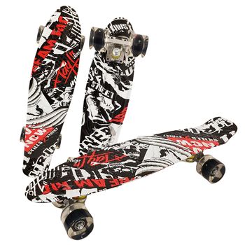 Penny board cu roti pu si lumini, abec-7, pu, aluminiu, hb3010-j, rco®
