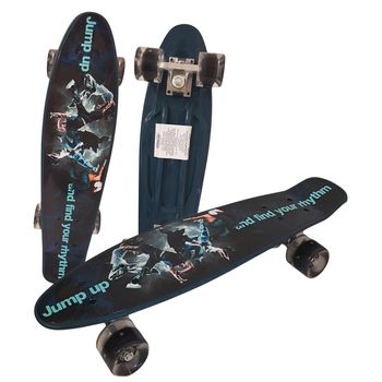 Penny board cu roti pu si lumini, abec-7, pu, aluminiu, hb3002-a