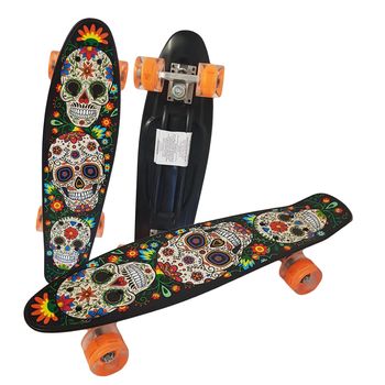Penny board cu roti pu si lumini, abec-7, pu, aluminiu, hb3002-c