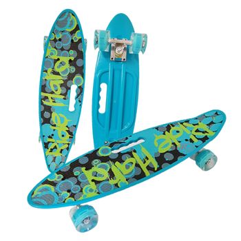 Penny board cu roti pu si lumini, graphic print, abec-7, pu, aluminiu, hb3011-e, rco®