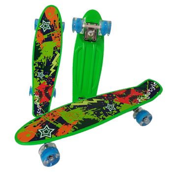 Penny board cu roti pu si lumini, graphic print, abec-7, pu, aluminiu, hb3009-d, rco®