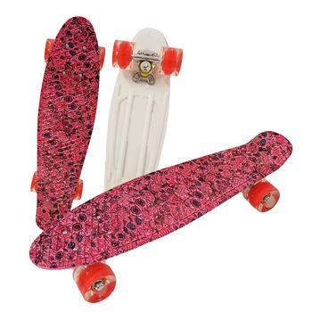 Penny board cu roti pu si lumini abec-7, pu, aluminiu, hb3004-a