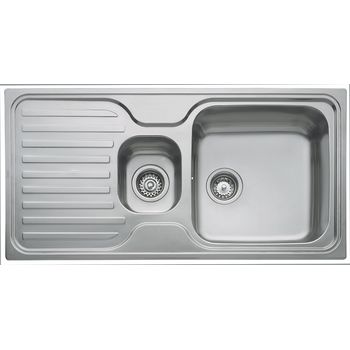 Chiuvetă teka classic 1 1/2 b 1d, 2 cuve (cuvă+ cuvă auxiliară), 100x50 cm, inox, 10119040