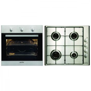 Set incorporabil arctic arosc22130xd, cuptor multifunctional, 71 l + plita cu 4 arzatoare gaz, 60 cm, inox
