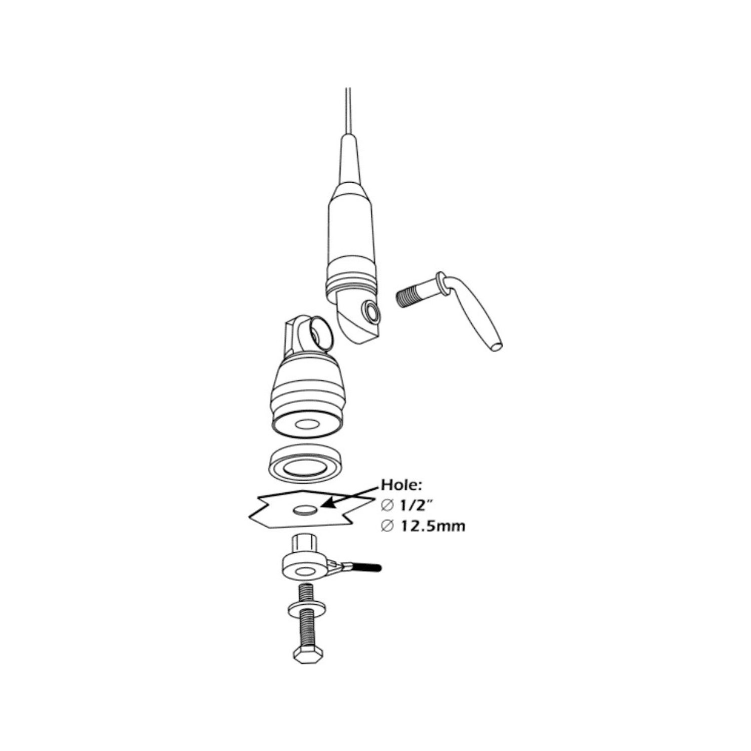 Antena CB Sirio Performer P-600 PL, 125cm Cod 2218005.51 fara cablu fotografia produsului View 5 L