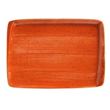Platou dreptunghiular bonna terracota din portelan 23x16cm