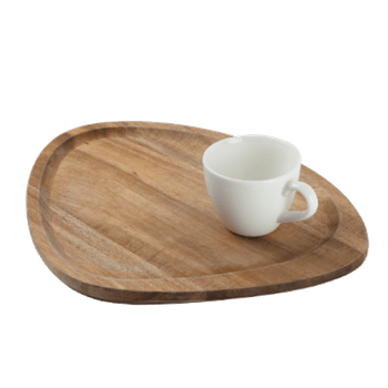 Platou triunghi lemn pentru servit cafea bonna acacia 27x21xh1,8cm
