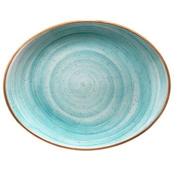 Farfurie ovala portelan bonna aqua 31cm