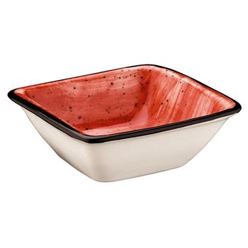 Farfurie patrata adanca din portelan bonna passion 19x17cm