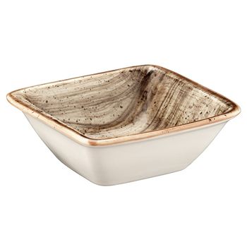 Bol patrat bonna terrain din portelan 8x8,5cm