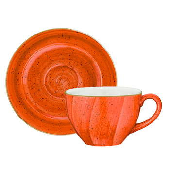 Ceasca si farfurioara din portelan bonna terracota 230ml