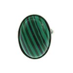 Inel argint reglabil malachit 18x13 MM fotografia produsului View 2 S